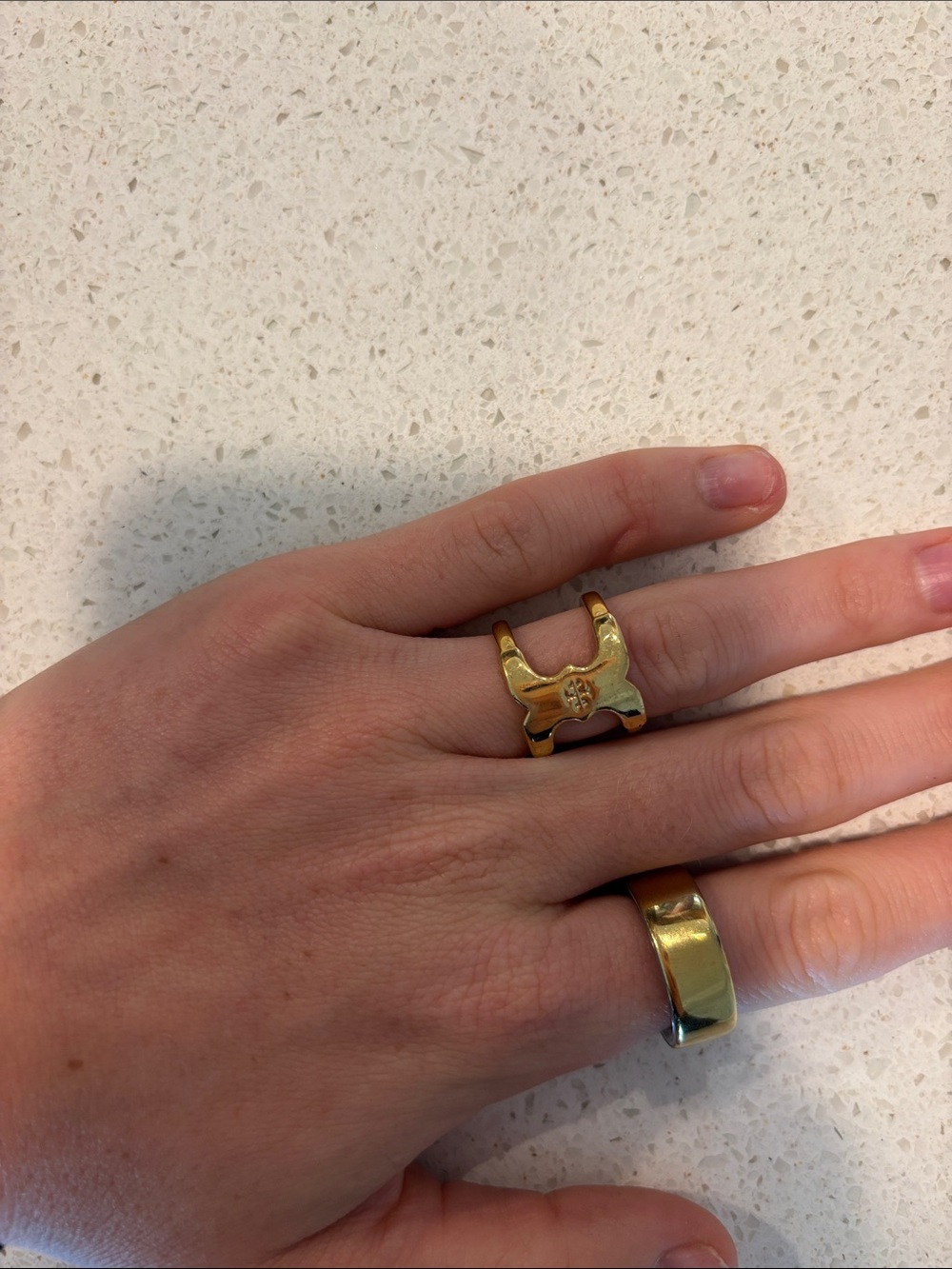 Gold Tory Burch ring